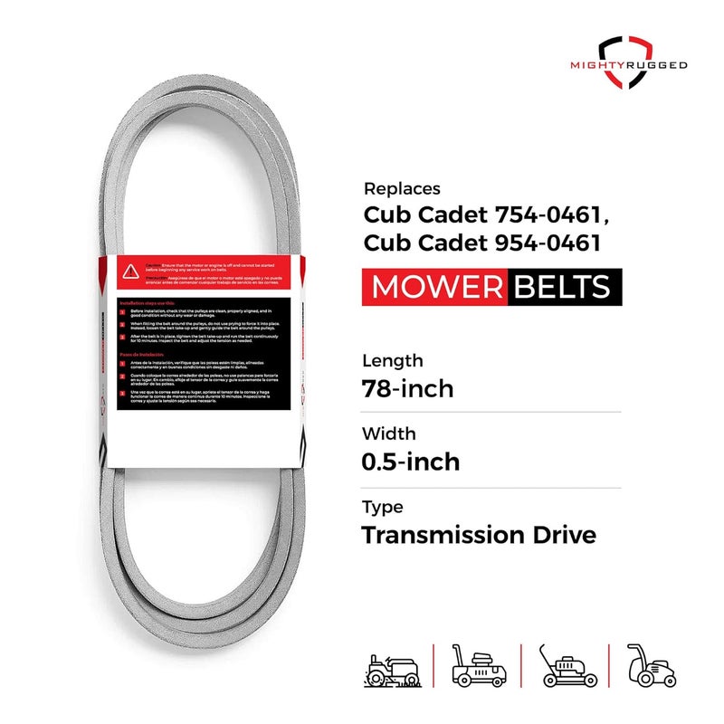 MightyRugged 954-0461, 754-0461 Drive Belt for Cub Cadet - 78" - Heavy-Duty, Durable, Aramid Cord Belt - Compatible with LT1018, LT1022, LT1024, LT1042, LT1045, LT1046, LT1050, GT1554, SLT1550 - Image 2